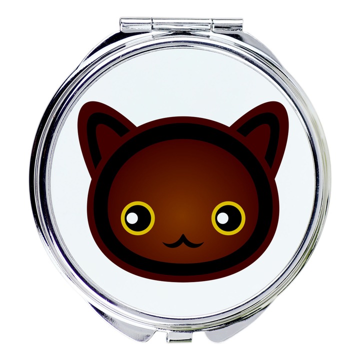 Козметично огледало комплект, Art-Dog, модел котка, 5,5см, модерен дизайн, многоцветен