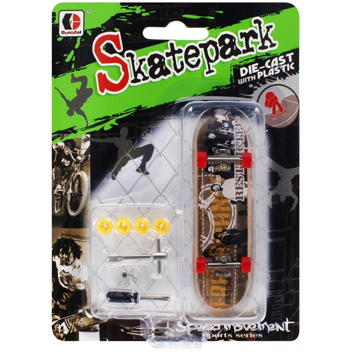 Мини скейтборд Mega Creative, 4 сменяеми колела, 10x2x3см, за деца 3+