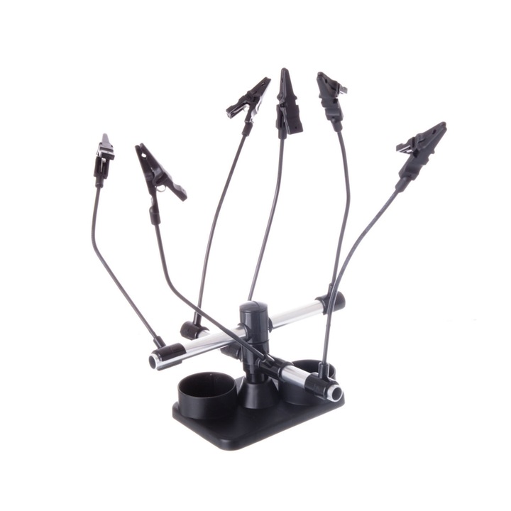 Stativ cu cleme FENGDA, negru, metal, plastic