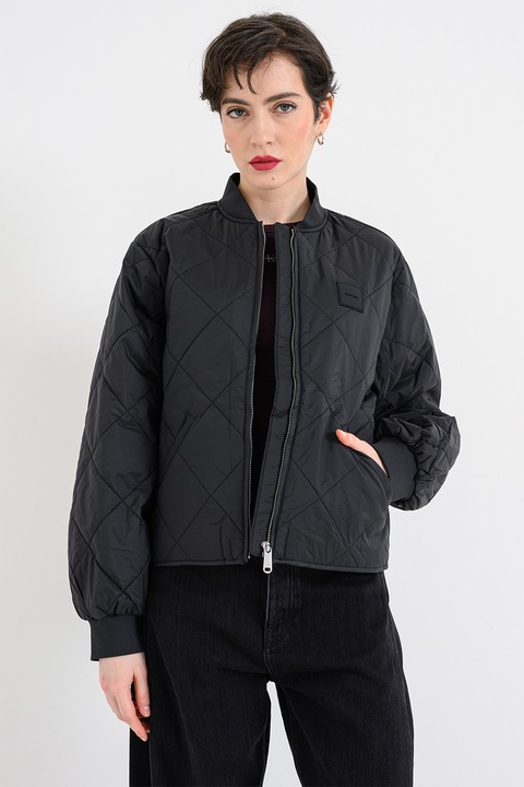 CALVIN KLEIN JEANS, Капитонирано пке с цип, Черен