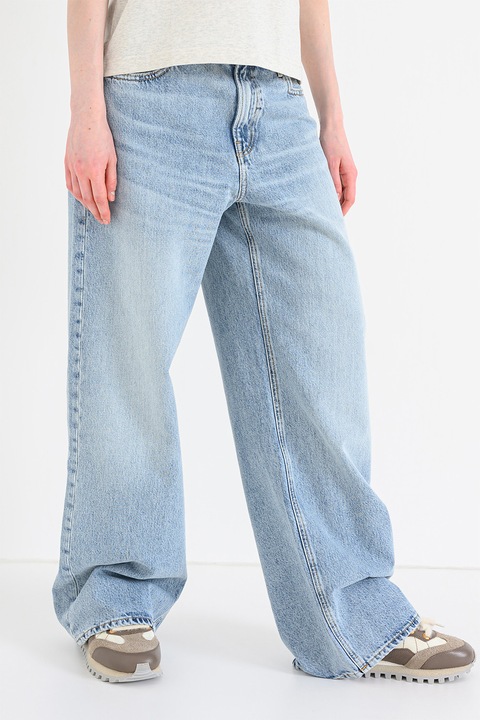 CALVIN KLEIN JEANS, Blugi cu croiala ampla, Albastru deschis melange