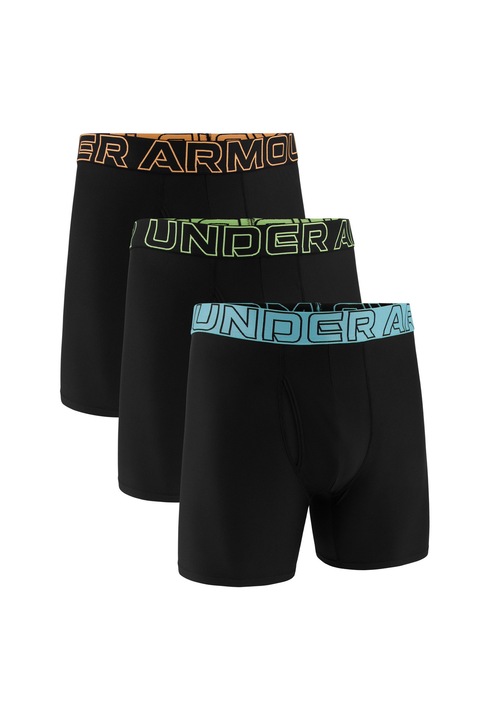 Under Armour, Set de boxeri Performance Tech - 3 perechi, Verde/Negru/Albastru