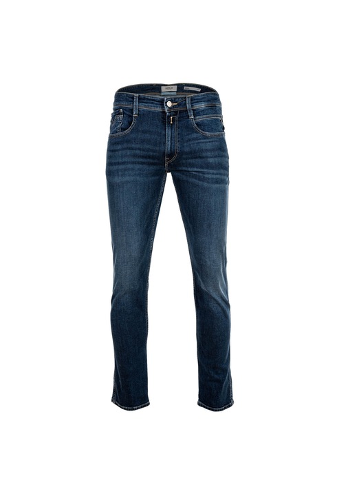 Replay, Blugi slim fit Hyperflex, Albastru inchis