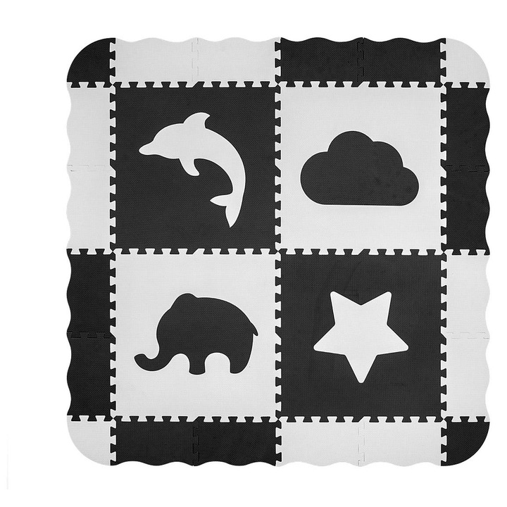 Mata piankowa Jolly 2x2, 24 piese, 1,2cm, gri, 148,5x148,5cm