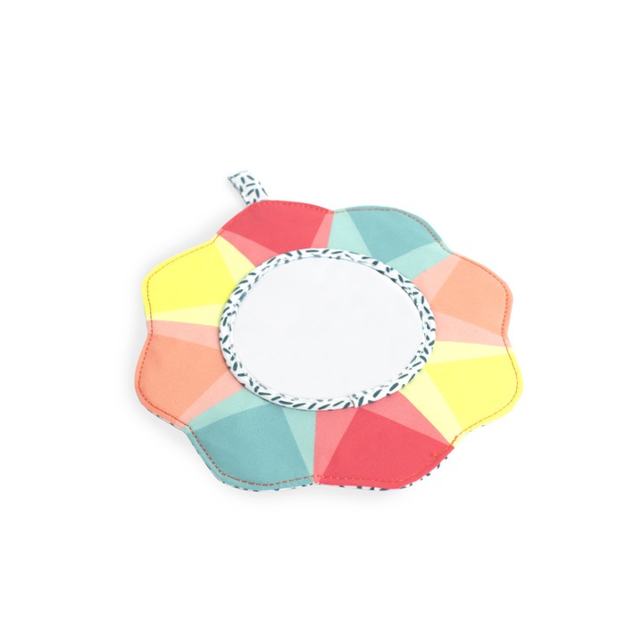 Lusterko senzorial pentru bebelusi, model floare, stimulare senzoriala, 18x19cm, set