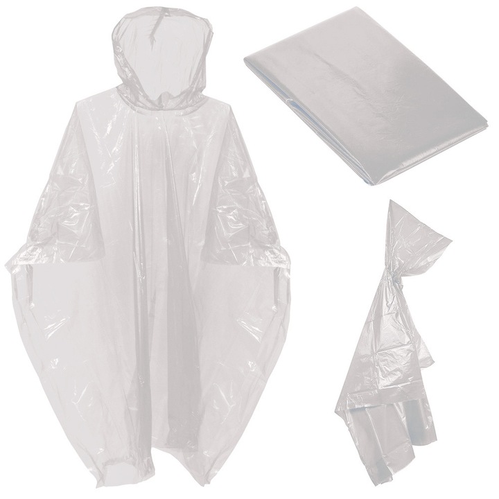 Pelerina de ploaie Verk Group, impermeabila, cu gluga, unisex, polipropilena, Universal