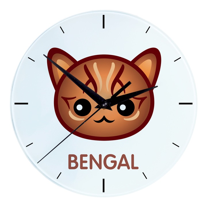 Art-Dog díszítő óra, macska mintával, 20 cm, fakulásálló nyomtatás, szett macskabarátoknak