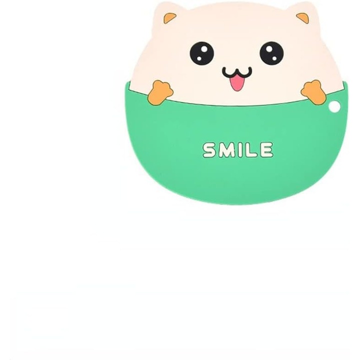 Set de 4 covorașe mici anti-ardere cu desene animate, drăguțe, multifuncționale, verzi, 4 bucăți