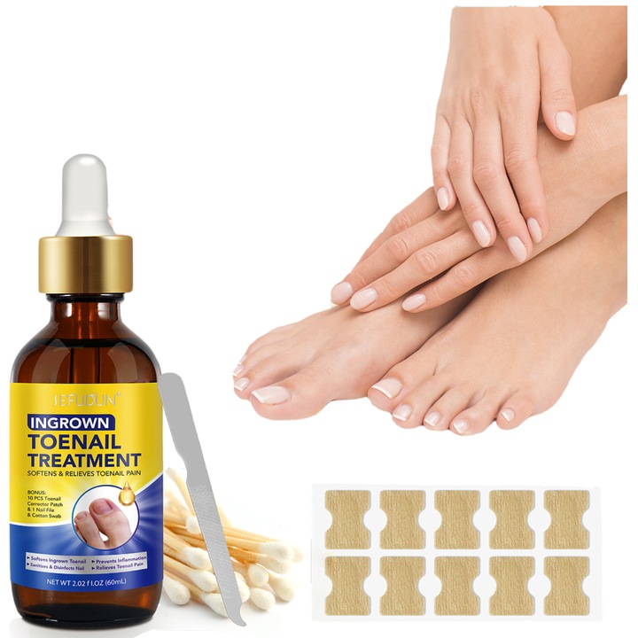 Kit Reparator Sefudun pentru Paronichie, 60ml, 10 plasturi, pila, accesorii