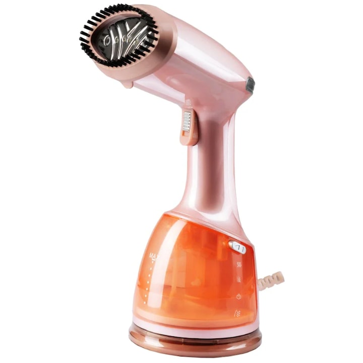 Fier de calcat vertical cu aburi Hausberg 1600 W – rezervor detasabil 220 ml, roz