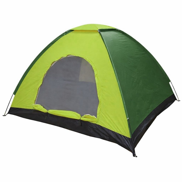 Cort de camping MAXIMA 90010001, Două persoane, Monostrat, 195x145xH110 cm, Verde cu verde electric