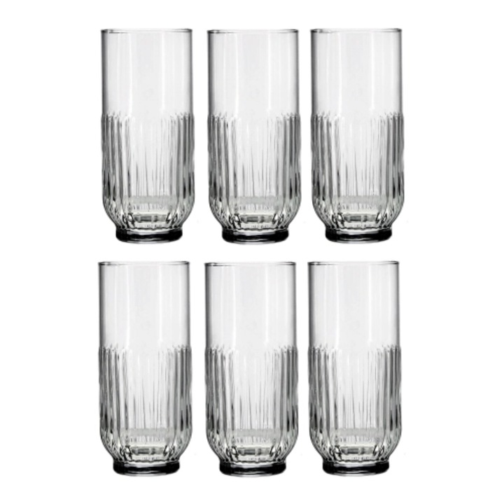 Chomik Tokio magas pohárkészlet 6 darab, 395 ml, átlátszó