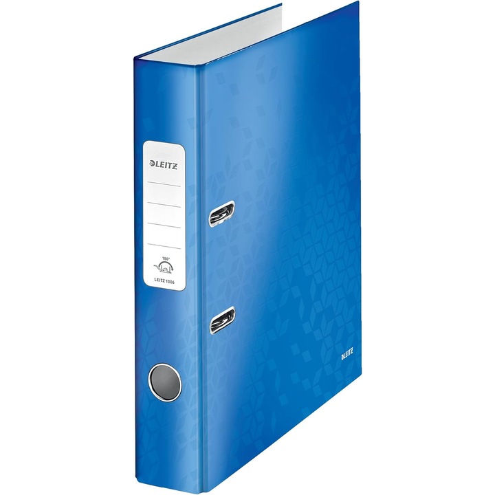 Biblioraft Leitz 180 WOW, A4, albastru metalic, latime 50mm