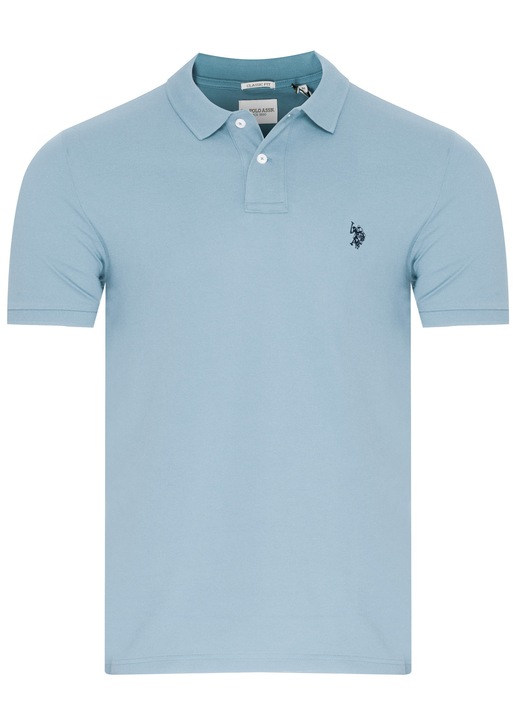 Tricou polo barbati, U.S. Polo Assn., albastru, 100% bumbac, 3XL INTL