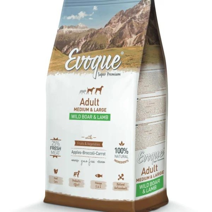 Суха храна за кучета, EVOQUE Adult Medium/Large, Wild Boar & Lamb, възрастни кучета от средни и едри породи, 12 кг