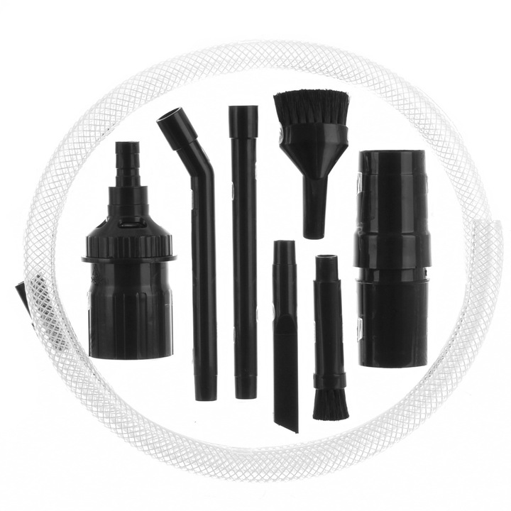 Set mini duze detaliu aspirator AFC, accesorii universale cu adaptor, furtun flexibil, pentru curatarea masinilor si mobilierului