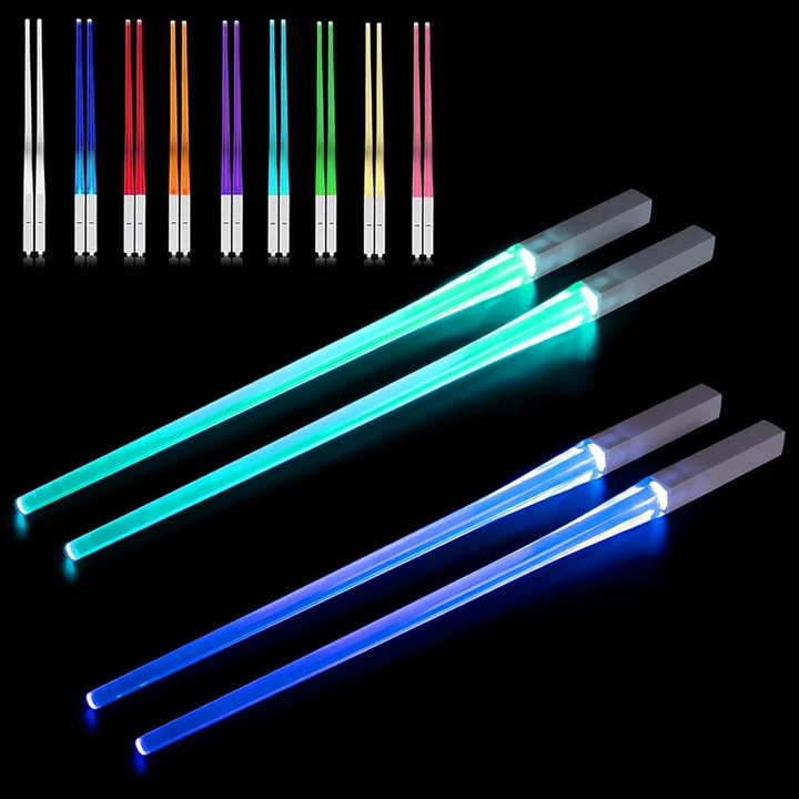 Светещи LED пръчици - 9 цвята, безопасни, за многократна употреба