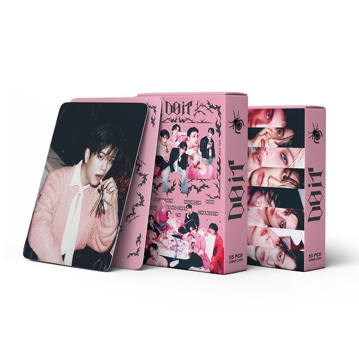 KPOP-StrayKids kártyacsomag, 55 kártya, 57x88mm, színes