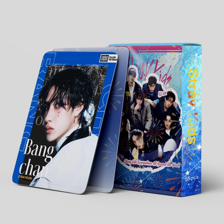 KPOP-StrayKids kártyacsomag, 55 kártya, 57x88mm