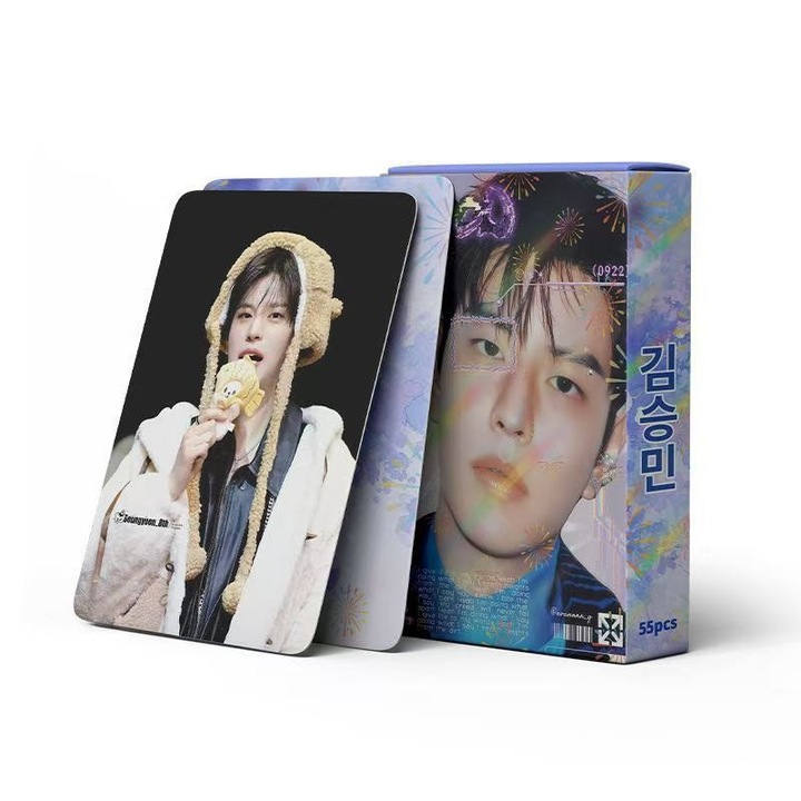 KPOP-StrayKids kártyacsomag, 55 kártya, 57x88mm, színes, kétoldalas