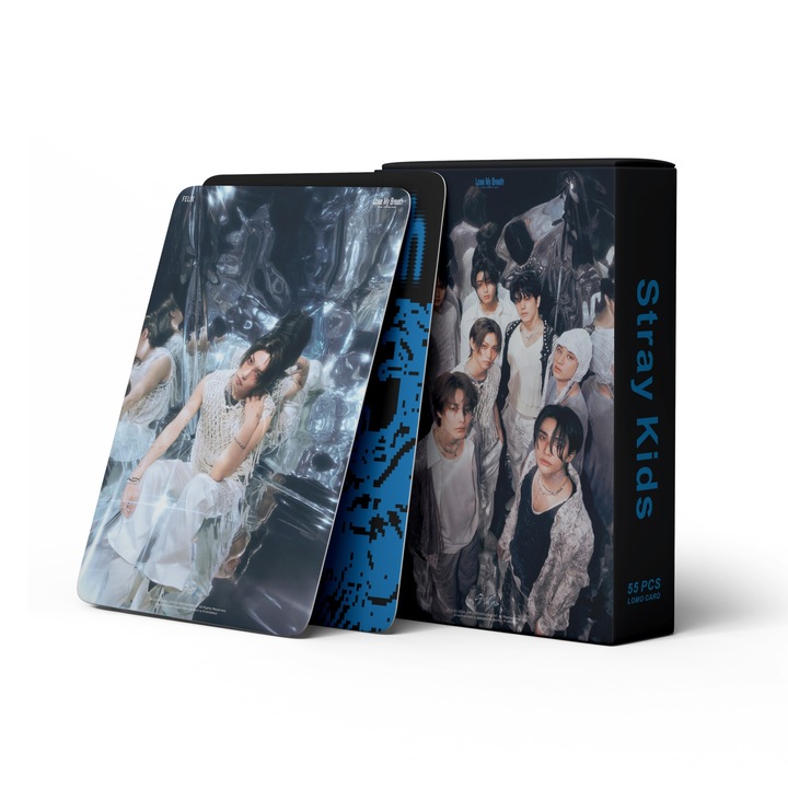55 db-os Lomo KPOP-StrayKids kártyacsomag, színes, 57x88mm