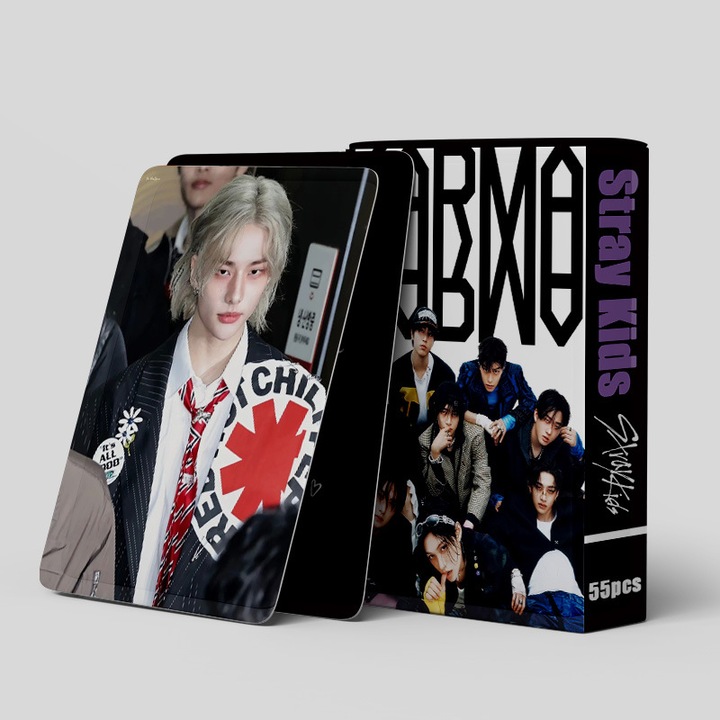 Set de 55 carti Lomo KPOP-StrayKids, colorate, 57x88mm