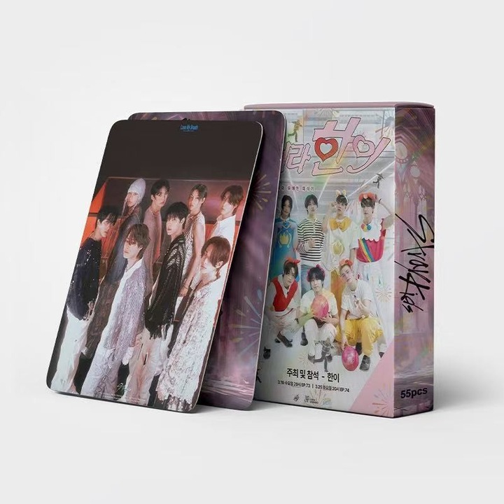 KPOP-StrayKids kártyacsomag, 55 kártya, 57x88mm
