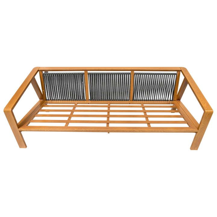 Set mobilier gradina, 2 canapele + fotoliu + masa, aluminiu, 12 perne, multicolor, dimensiuni variate