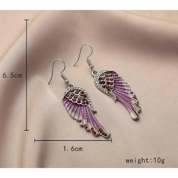 Cercei cu aripi de inger, diamante, bijuterii dama