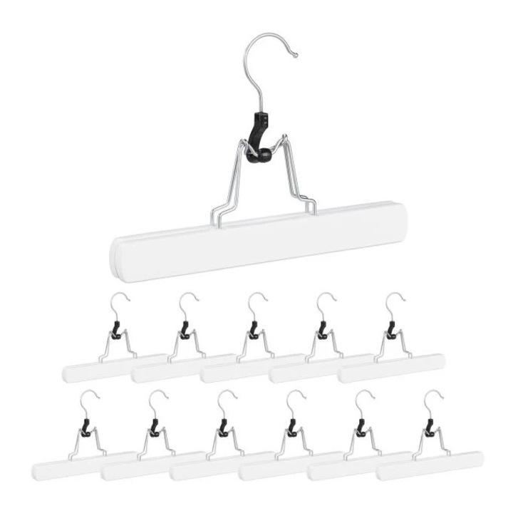 12 darabos fehér nadrág akasztó szett
