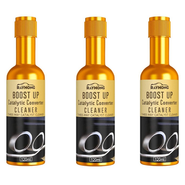 Set de 3 sticle curatare catalizator auto, 120ml