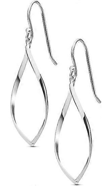 Cercei lungi din argint sterling si aur de 14k, design elegant, set bijuterii pentru femei