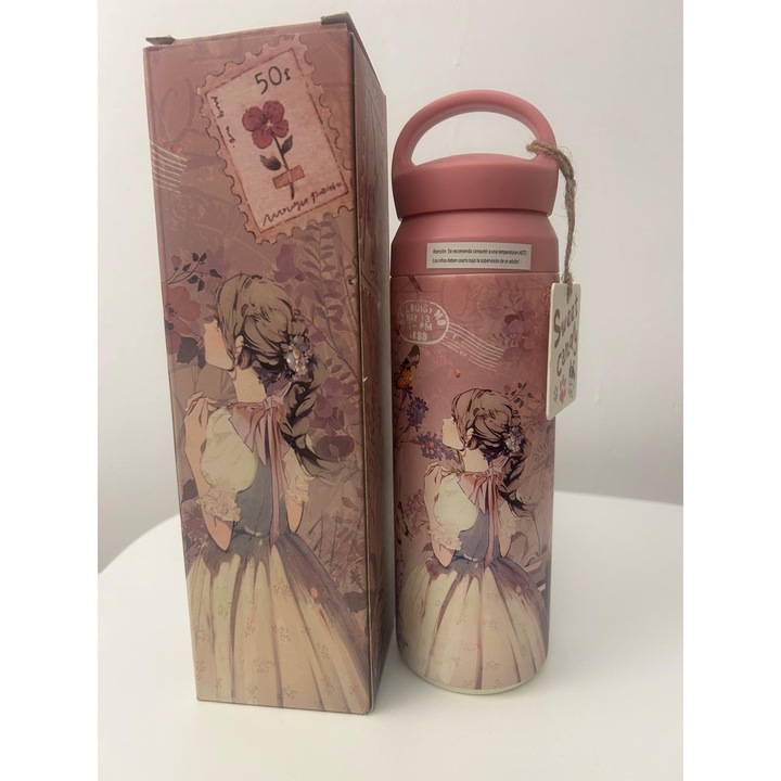 Termos Sweet Candy, design papusa, 400ml, roz, 20x7cm