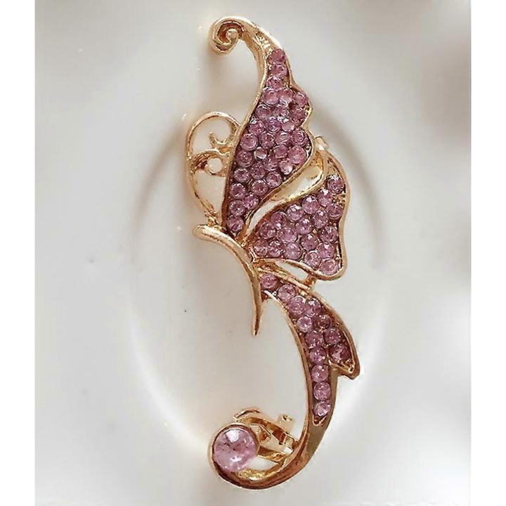 Cercei dama, 6cm, roz