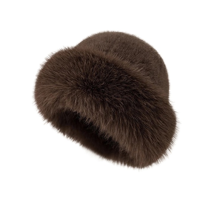 Caciula de iarna, solida, groasa si calduroasa, cu margine din fleece, circumferinta mare, pentru femei