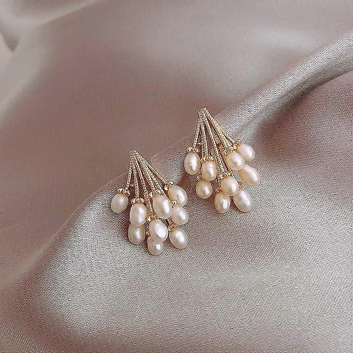 Cercei din aliaj cu perle, set, aurit, bijuterii pentru femei, ocazii speciale