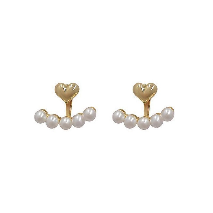 Cercei din argint 925 cu perla in forma de inima, bijuterii dama, set elegant, 2022