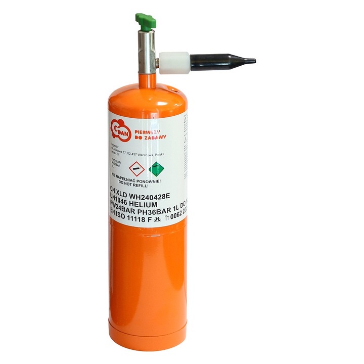 Hélium palack 5 db 9"-os léggömbhöz, 0,035 m³, karton csomagolás