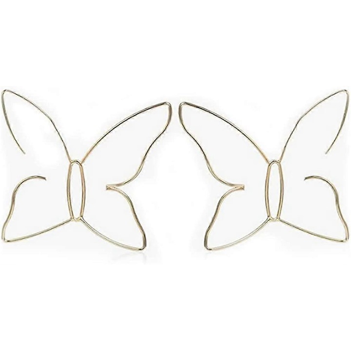 Cercei lungi cu fluturi aurii din cupru pentru femei, set bijuterii