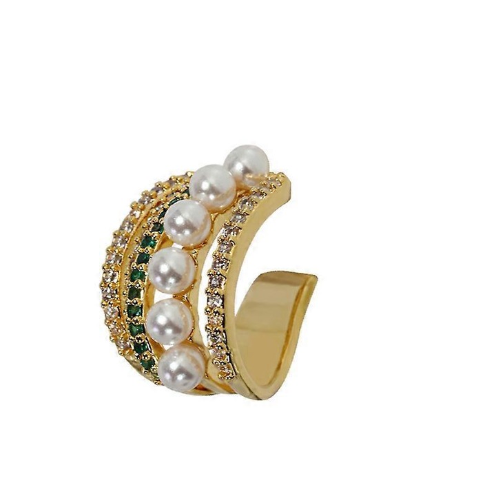 Cuff ureche ajustabil, zirconii, placat cu aur 18K, bijuterii dama