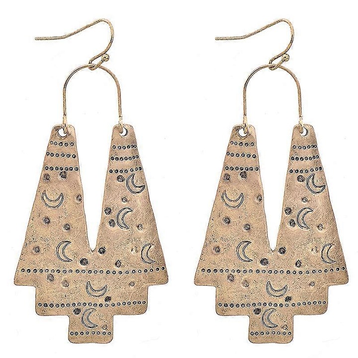 Cercei vintage Boho etnici geometrice, aurii