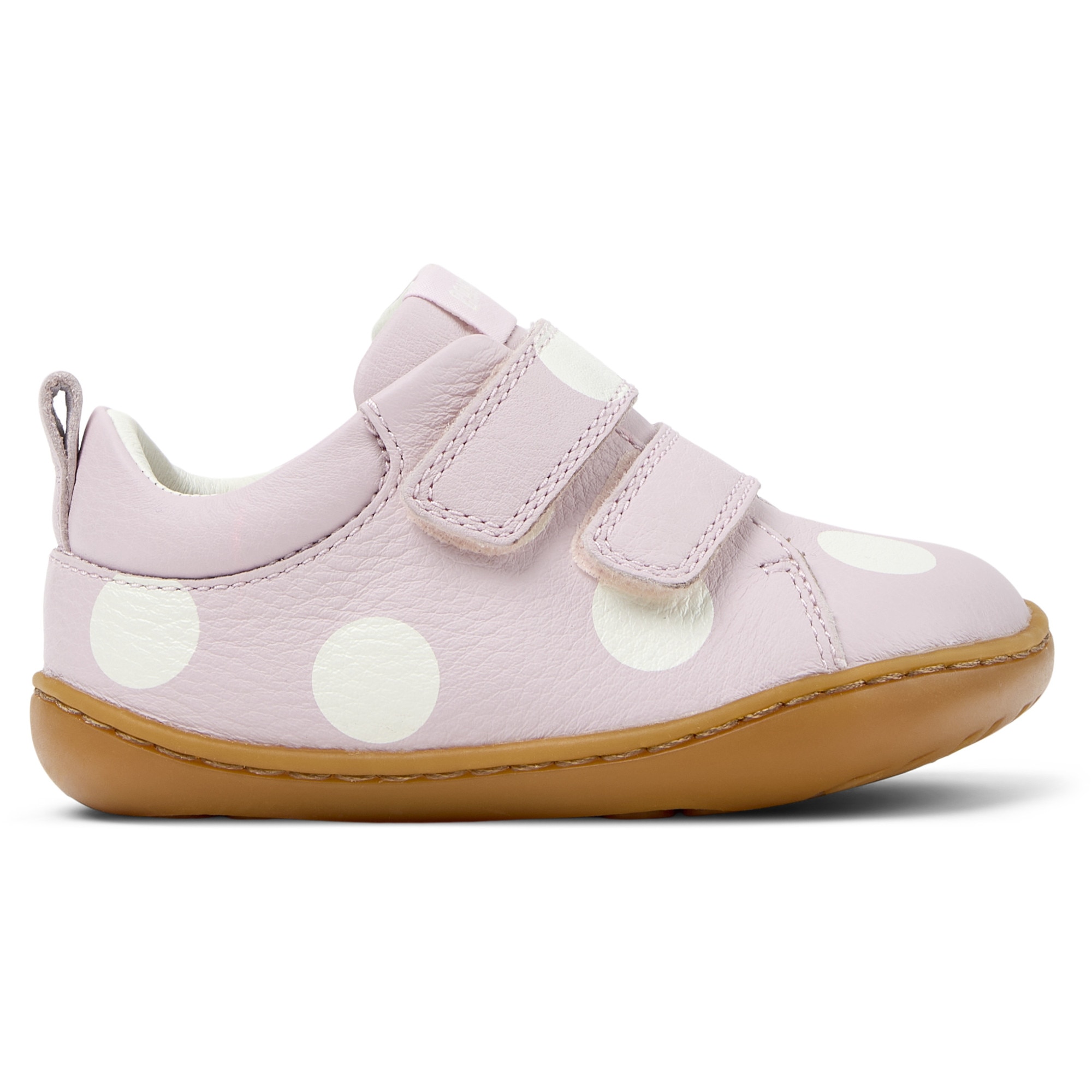 Camper, Pantofi din piele cu inchidere velcro Peu Cami, Alb, Roz pal, 26 EU