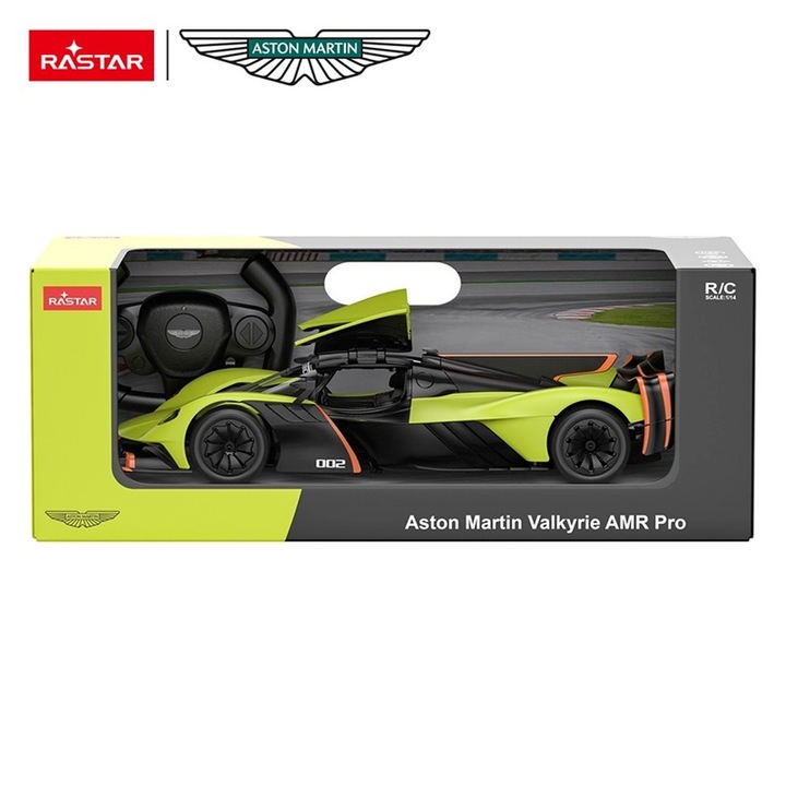 R/C Kisautó 1:14 Aston Martin Valkyrie AMR Pro, zöld, méretei 35.7x14.7x7.9cm, teljes készlet