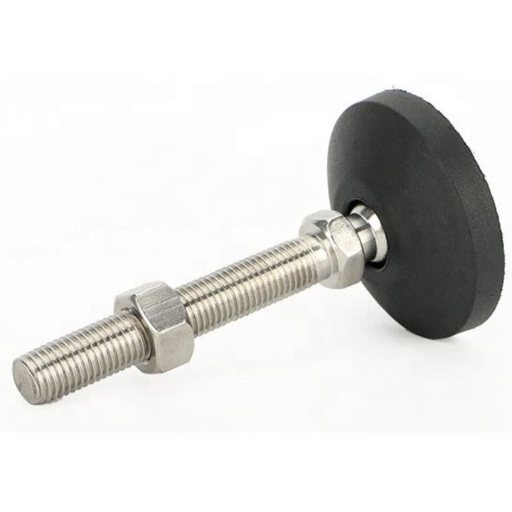 Picior pivotant FI60 M12x80 Matik pentru profile aluminiu 40x80, stabilizare, reglare înălțime, 60mm