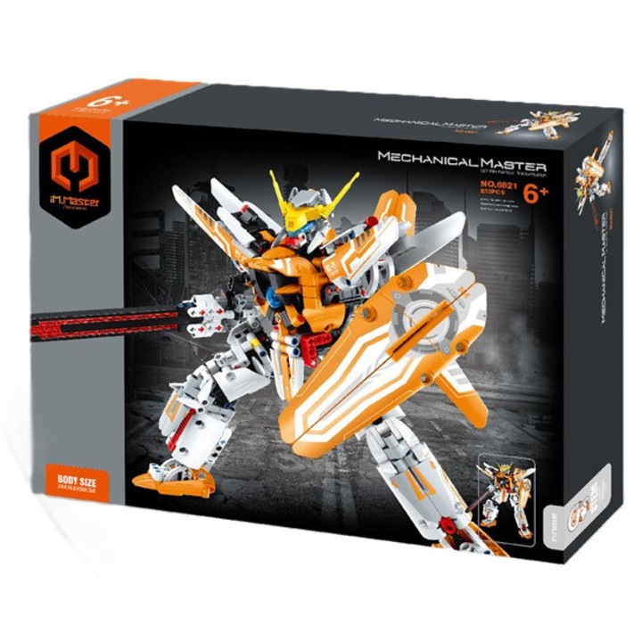 Set de constructie Mecha Wojownik, 833 elemente, galben