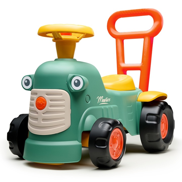 Tractoras pentru copii, Maurice, verde, cu functie de pusher, 23x46cm, 1 an+