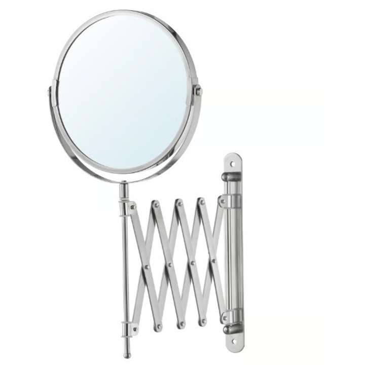 Oglindă IVOKID 2 fețe, extensibilă, inox, 21x19x4cm