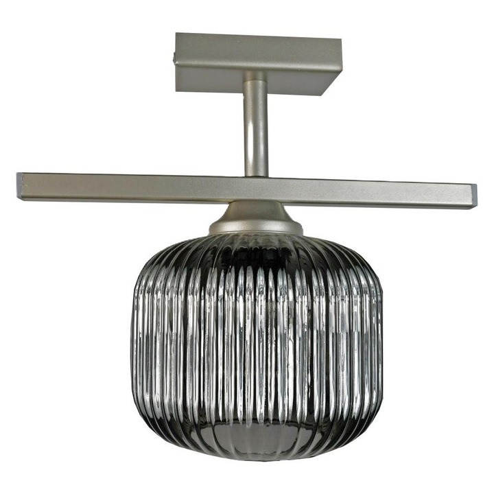 Lustra VERONA 1, sticlă canelată, satin, 30x24cm, 1 punct de lumina, montaj tavan