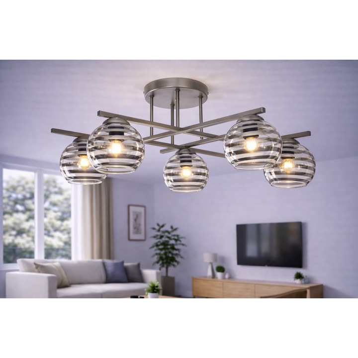 Lustra NEXUS 5, 5xE27, satina, 71x31cm