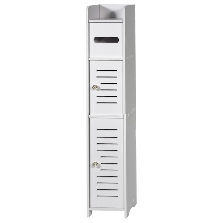 Dulap de Baie Ingust cu 4 Niveluri 78 x 17 x 15 cm Promagg® – Organizator PVC pentru Spatii Mici